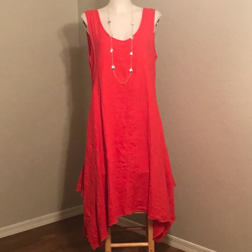 YUVITA flowing linen dress